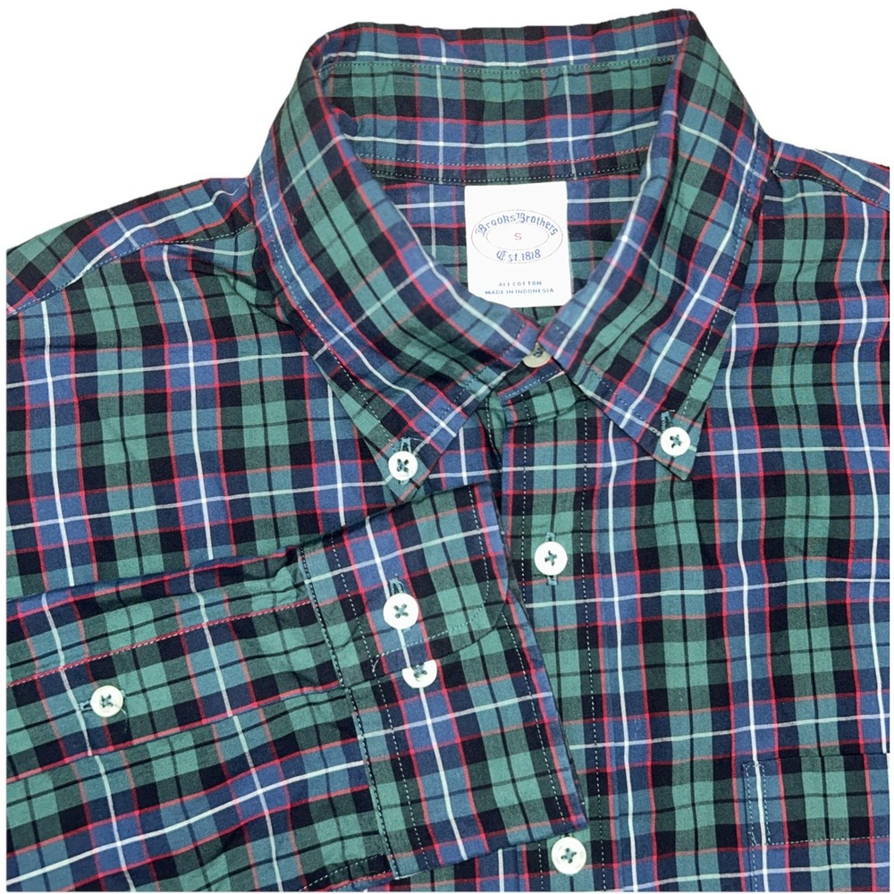 Brooks Brothers 1818 Men's Small Plaid Long Sleeve Button Down